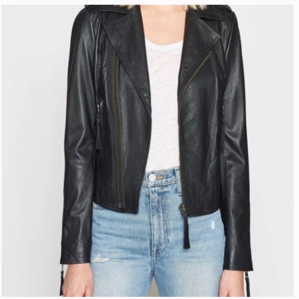 Joie Aley Leather Jacket Size XS